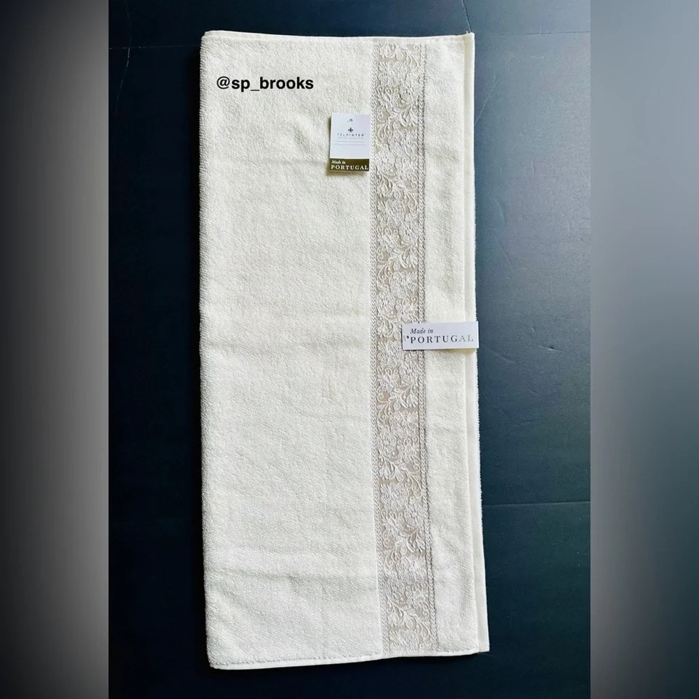 🎁2PC FELPINTER Bath Towel Set - Off White Comb Cotton, Super Soft & Absorbent
